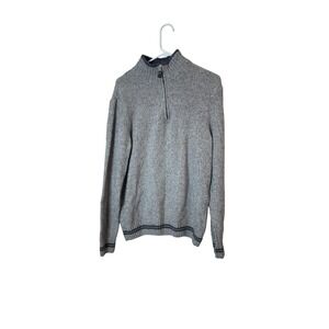 Gianetti Sweater Mens Large Wool Half‎ Zip Mock Neck Made In Italy Gray
